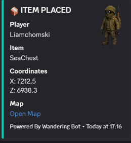 Item placed feed preview