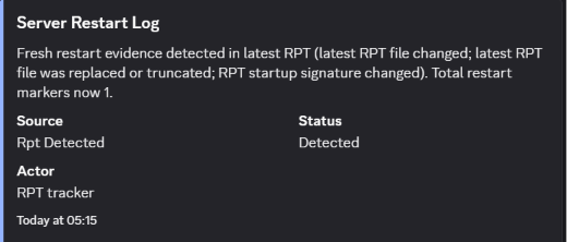 Restart evidence feed preview