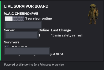 Live survivor board feed preview